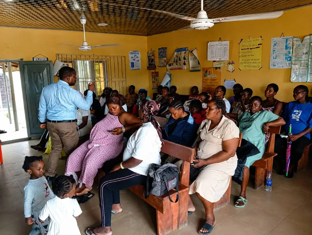 Health talk on breastfeeding in session with mothers at a primary health centre in Oghara