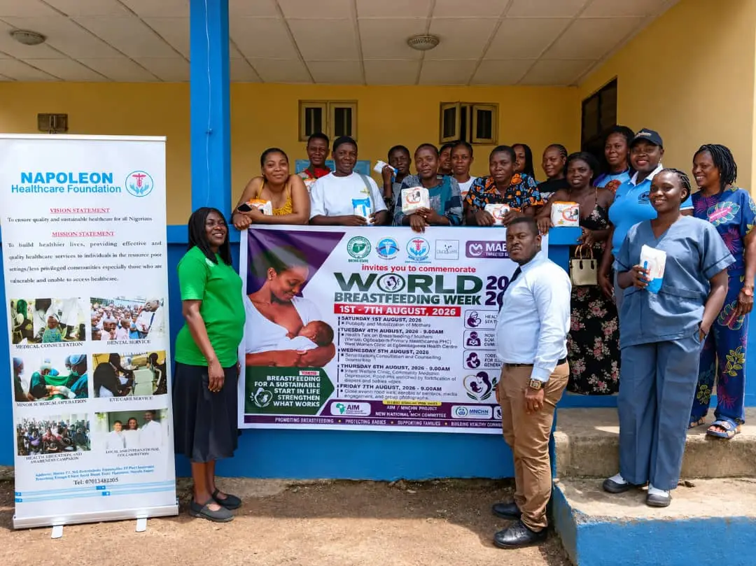 NHF team and mothers during World Breastfeeding Week 2026, Oghara