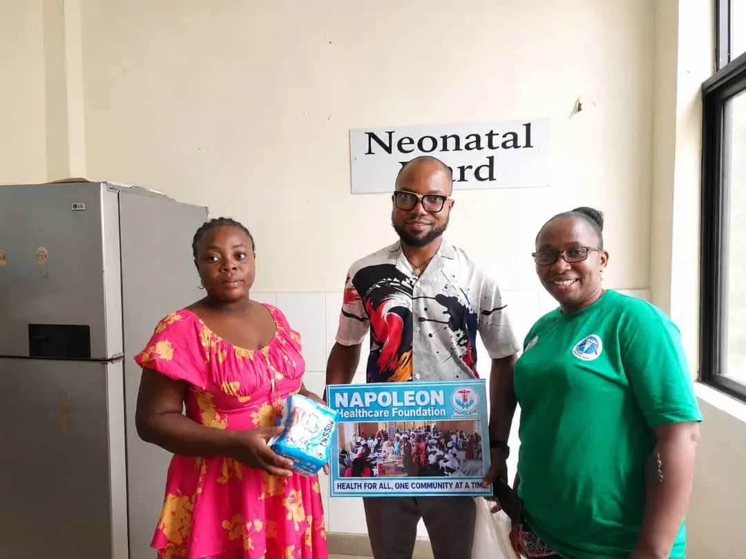 Infant care items delivered to a mother on the neonatal ward at DELSUTH, Oghara